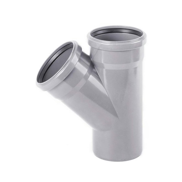 Тройник PP-H серый Дн 32х32х45гр б/нап в/к VALFEX 22032032